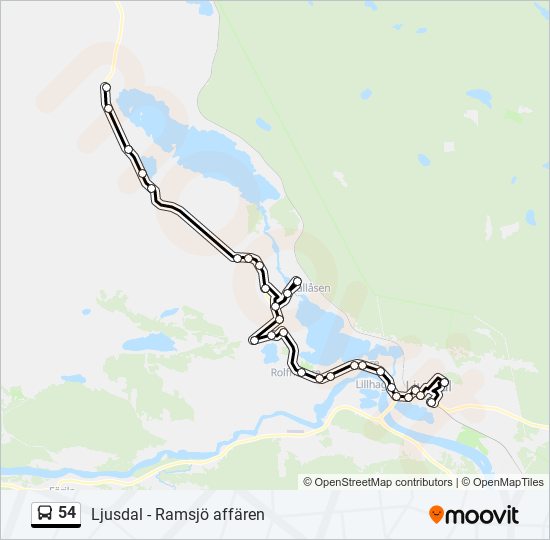 54 bus Line Map