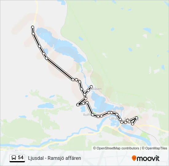 54 Bus Line Map