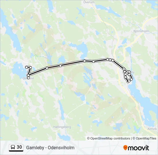 30 Bus Line Map