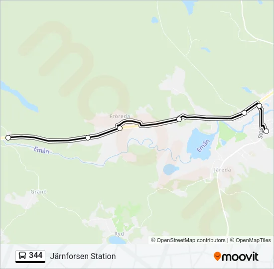 344 Bus Line Map