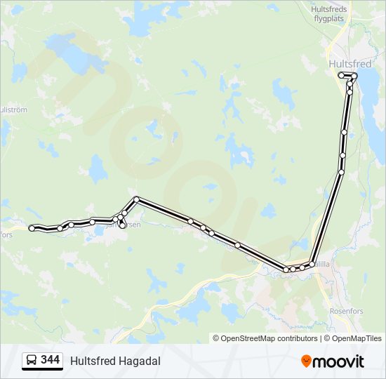 344 bus Line Map