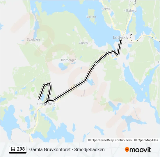 298 Bus Line Map