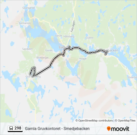 298 Bus Line Map