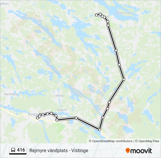 416 Bus Line Map