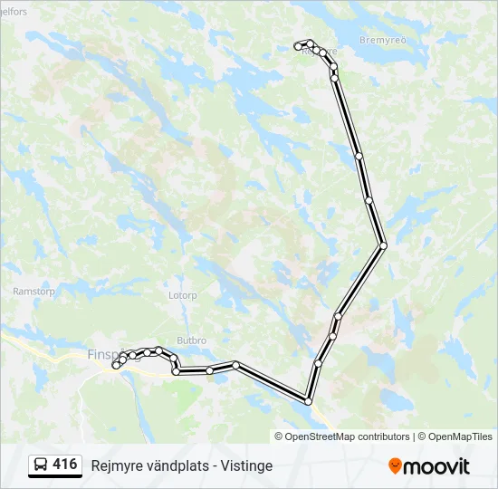 416 Bus Line Map