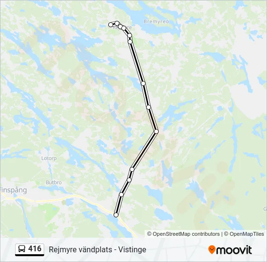 416 Bus Line Map