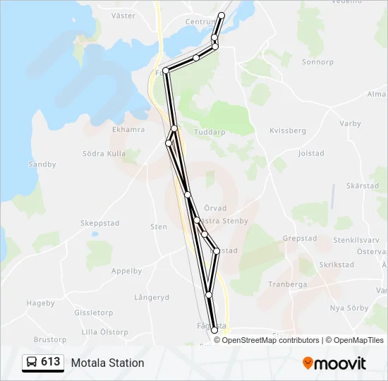 613 Bus Line Map