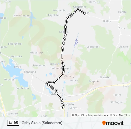 60 Bus Line Map