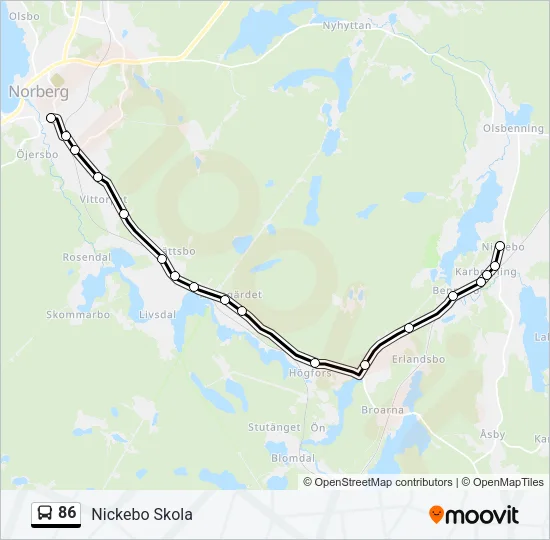 86 Bus Line Map