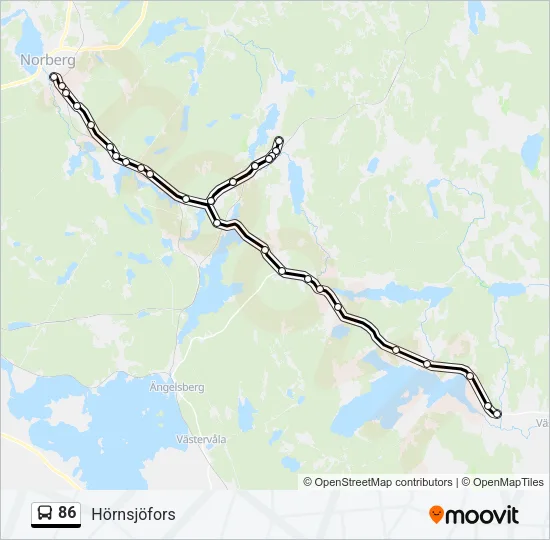 86 Bus Line Map