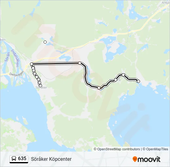 635 Bus Line Map