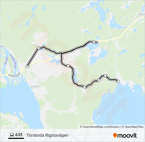 635 Bus Line Map