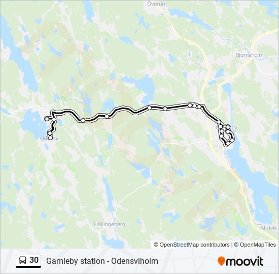 30 bus Line Map