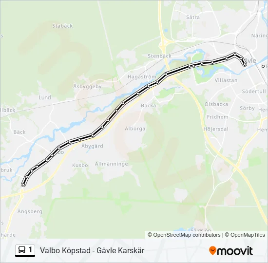1 Bus Line Map