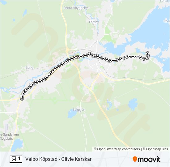 1 bus Line Map