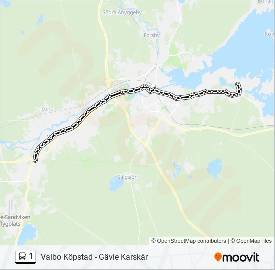 1 Bus Line Map