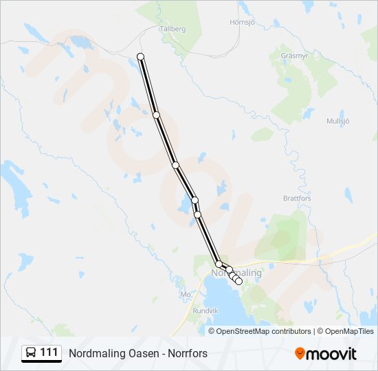 111 bus Line Map