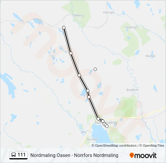111 Bus Line Map