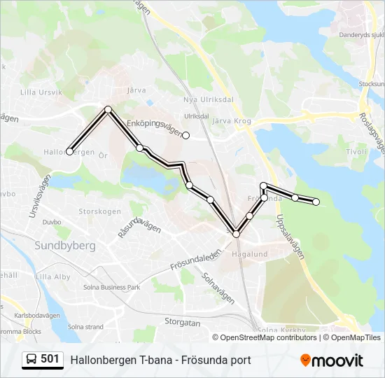 501 Bus Line Map