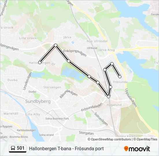 501 Bus Line Map