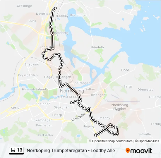 13 Bus Line Map