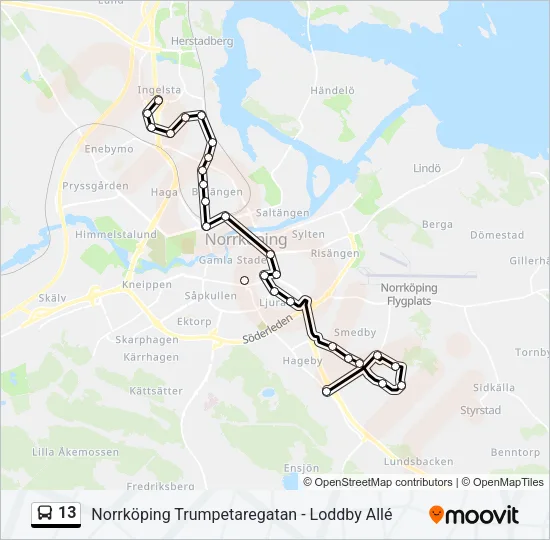 13 Bus Line Map
