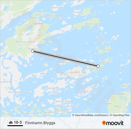 10-3 färja Linje karta