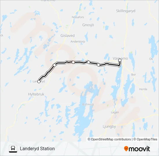 VÄRNAMO STATION - SANNARP STATION Bus Line Map