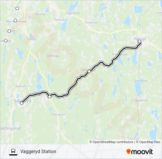VÄRNAMO STATION - SANNARP STATION Bus Line Map