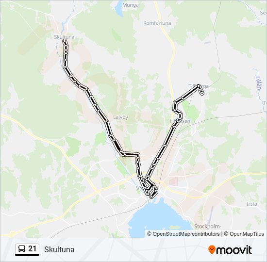 21 bus Line Map