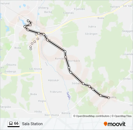66 Bus Line Map