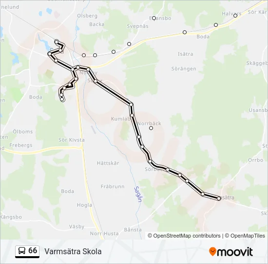 66 Bus Line Map