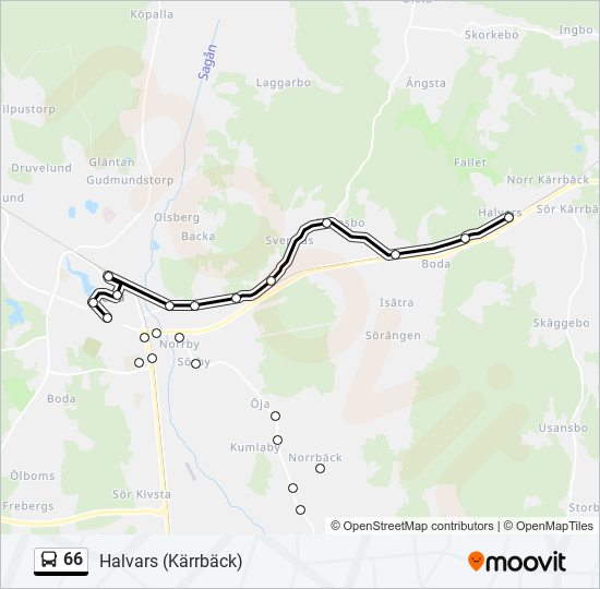 66 bus Line Map