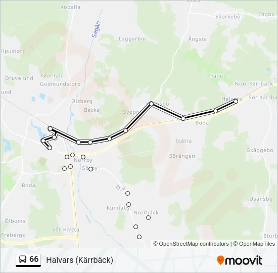 66 Bus Line Map