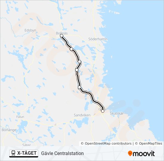 X-TÅGET train Line Map