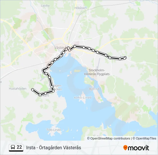 22 Bus Line Map