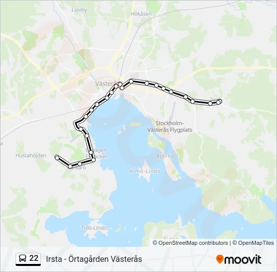 22 Bus Line Map