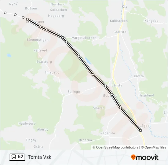 62 Bus Line Map