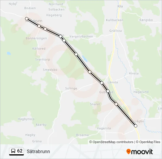 62 Bus Line Map