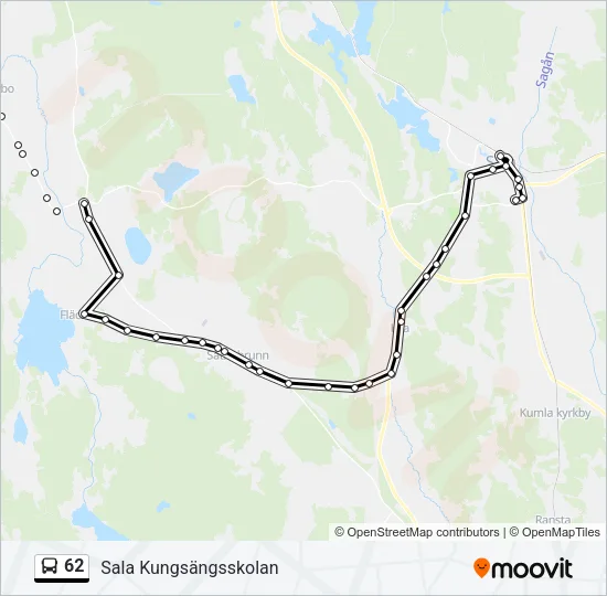 62 Bus Line Map