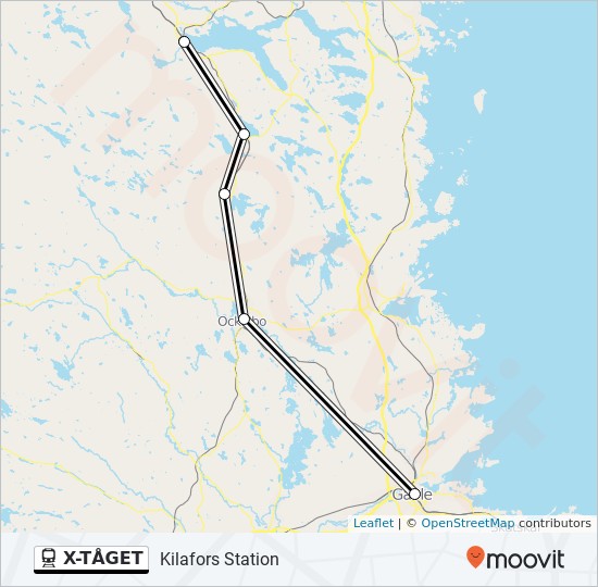 X-TÅGET train Line Map