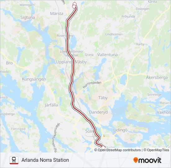 arlanda express Route: Schedules, Stops & Maps - Arlanda Norra Station  (Updated)