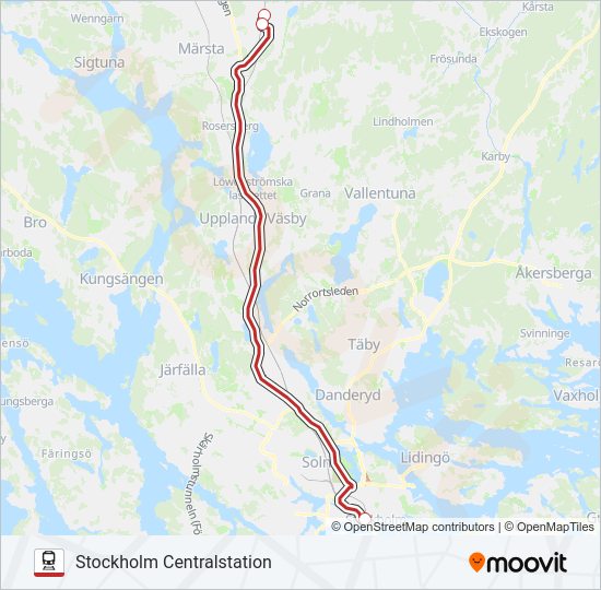 ARLANDA EXPRESS  Line Map