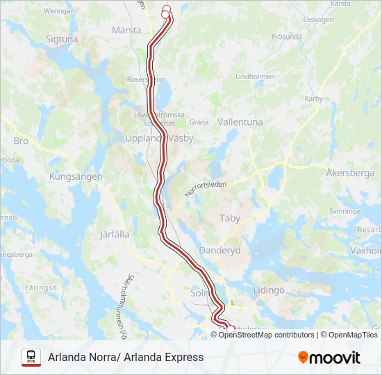 ARLANDA EXPRESS  Line Map