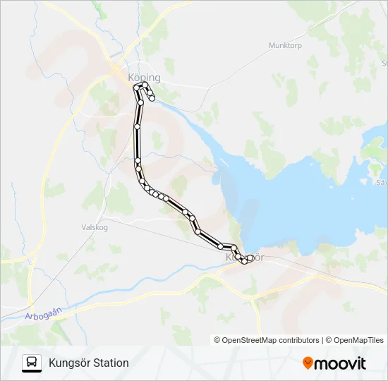 550B Bus Line Map