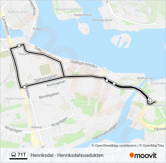 71T Bus Line Map