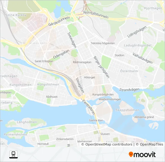 GÖTEBORG CENTRALSTATION - STOCKHOLM CENTRALSTATION Train Line Map