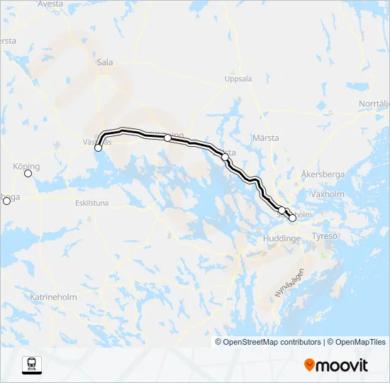 STOCKHOLM CENTRALSTATION - VÄSTERÅS CENTRALSTATION Train Line Map