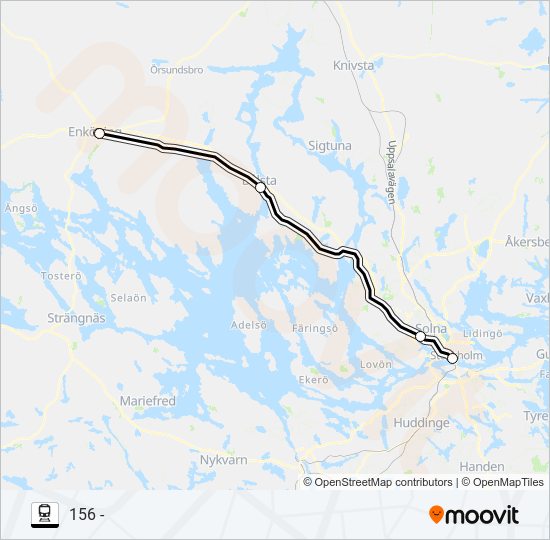 KÖPING STATION - STOCKHOLM CENTRALSTATION train Line Map