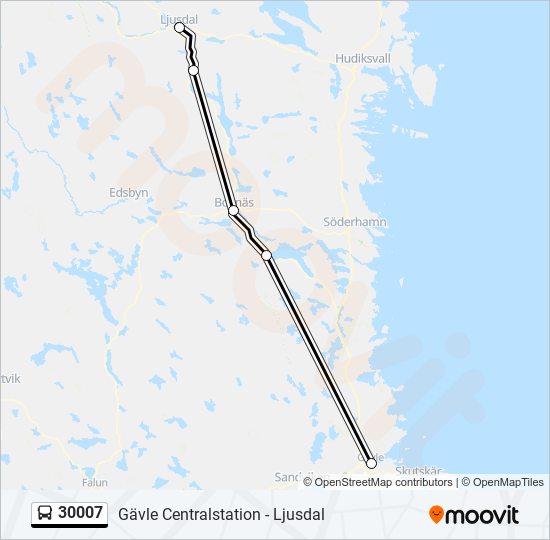 30007 bus Line Map